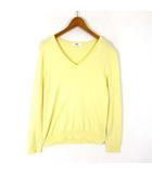 ユニクロ UNIQLO コットン カシミヤ Vネック セーター ニット 長袖 L クリームイエロー