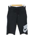 ナイキ NIKE スウエット パンツ ハーフパンツ ショートパンツ スウッシュ Swoosh ロゴ プリント S 黒 ブラック 国内正規品