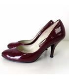 ダイアナ DIANA パンプス ハイヒール 本革 エナメル レザー 22.5cm エンジ ボルドー くつ 靴 シューズ