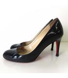 クリスチャンルブタン Christian louboutin パンプス ハイヒール 本革 エナメル レザー 36 黒 ブラック 赤 レッド 23.0cm くつ 靴 シューズ