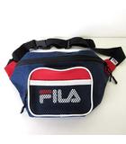 フィラ FILA バッグ ウエストバッグ ボディバッグ ナイロン ロゴ プリント 紺 ネイビー 赤 レッド 白 ホワイト 美品 かばん 鞄 カバン