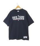 マジェスティック MAJESTIC Tシャツ ニューヨーク ヤンキース MLB ロゴ クルーネック コットン 半袖 L 紺 ネイビー