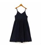 グローブ grove キャミワンピース ギャザー 切替 ロング M ダークネイビー