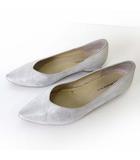 ツモリチサト ウォーク tsumori chisato walk パンプス ローヒール ポインテッドトゥ 本革 スエード レザー 23.5cm ラメ ライトグレー くつ 靴 シューズ