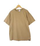 Tシャツ ヘビーウエイト コットン ロゴ クルーネック 半袖 XL ベージュ 大きいサイズ
