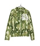 オーシャンパシフィック OCEAN PACIFIC ラッシュガード カモフラ 花柄 ロゴ ジップアップ ハイネック ストレッチ 長袖 140 オリーブ カーキ ベージュ KIDS