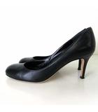 ジャンヴィトロッシ Gianvito Rossi パンプス ハイヒール アーモンドトゥ 本革 レザー 37.5 黒 ブラック 24.0cm くつ 靴 シューズ 美品