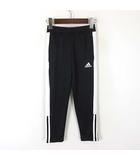 アディダス adidas パンツ TIRO エッセンシャルパンツ トレーニングパンツ ジャージ ロゴ スリーストライプス 配色 裾ジップ 吸水 速乾 130 黒 ブラック 白 ホワイト KIDS スポーツウエア
