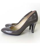 ジミーチュウ JIMMY CHOO パンプス プレーンパンプス ミドルヒール 本革 レザー メタルヒール 35 モカブラウン シルバー 22.5cm くつ 靴 シューズ イタリア製
