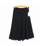 ユニクロ UNIQLO シフォン プリーツ ロング スカート L 黒 ブラック タグ付 美品