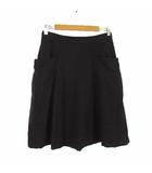 マーガレットハウエル MARGARET HOWELL 21AW ビッグポケット サマーウール スカート フレアスカート M 2 黒 ブラック 578-132201