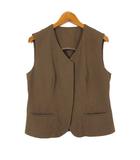 エレンディーク ELENDEEK 25SS スラブヤーン コンパクト ジレ ベスト リネンタッチ F モカブラウン 茶色 美品