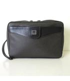ダンヒル dunhill バッグ セカンドバッグ クラッチバッグ ロゴ PVC レザー チャコールブラック 黒 ブラック かばん 鞄 カバン
