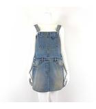 プラダ PRADA 23SS デニム ビブ オーバーオール ミニドレス Denim Bib Dress トライアングル ロゴ ワンピース L 42 ライトブルー GFA132 S231 国内正規品