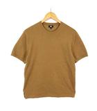 ユニクロ UNIQLO ウォッシャブル クルーネック セーター ニット 半袖 M キャメルブラウン