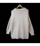 ナチュラルビューティーベーシック NATURAL BEAUTY BASIC ニット セーター ローゲージ ドロップショルダー 長袖 M ライトベージュ オフホワイト