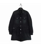 プラダ PRADA 2024年製 現行モデル オーガニックデニム ショート ジャンプスーツ トライアングル ロゴ Organic denim short jumpsuit デニム オールインワン サロペット GFZ019 黒 ブラック M 38S 国内正規品