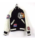 ヒステリックグラマー HYSTERIC GLAMOUR アルビオン Albion USA製 90’S ヴィンテージ スタジャン スタジアムジャンパー ロゴ 立体 刺繍 2AB-9462 レア 希少 M 38 黒 ブラック アイボリー 米国製 国内正規品