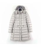 モンクレール MONCLER ダウン エルミンヌ HERMINE ダウンコート ダウンジャケット ロング ロゴ 刺繍 フード L 2 ライトグレー グレージュ 国内正規品 美品 アニメタグ D20934930005 53048