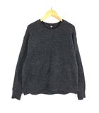 ユニクロ UNIQLO スフレヤーン クルーネック セーター ニット ウール ボックスシルエット ストレッチ 長袖 M ダークグレー