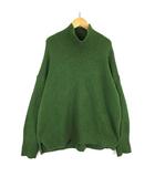 ユニクロ UNIQLO スフレヤーン ハイネック セーター ニット ウール ストレッチ リブ 切替 長袖 XL モスグリーン 大きいサイズ
