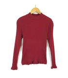 ユニクロ UNIQLO リブ ハイネックT カットソー コットン ストレッチ 長袖 M ボルドー