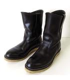 レッドウィング REDWING 2006年製 刺繍羽タグ 8169 ブーツ ペコスブーツ USA製 本革 ブラッククロームレザー US 5 D 黒 ブラック 23.0cm 希少サイズ くつ 靴 シューズ