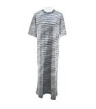 ミッソーニ MISSONI 五分袖 ロング丈 フレアワンピース ワンピース M 灰系 グレー 総柄