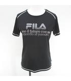 スポーツウェア 半袖 Tシャツ カットソー M 黒系 ブラック ロゴ 文字 プリント