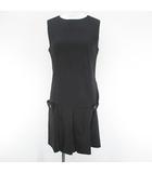ザラ ベーシック ZARA BASIC ノースリーブ 膝上 ミニ フレアワンピース ワンピース S 黒系 ブラック 無地