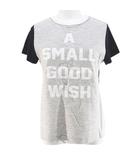 ダブルスタンダードクロージング ダブスタ DOUBLE STANDARD CLOTHING 半袖 Tシャツ カットソー F 灰系 グレー 切替 プリント リブ