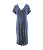 マックスマーラ ウィークエンドライン MAX MARA WEEKEND LINE 半袖 ワンピース 膝丈 M 青系 ブルー 総柄 Vネック 裏地 ストレッチ