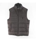 プラダ PRADA 14AW SGJ191 ダウンベスト ジャケット 三角ロゴ トライアングルプレート 48 茶系 ブラウン ジップアップ 裏地 国内正規