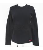 長袖 カットソー 14 黒系 ブラック レース リボン バックボタン イタリア製 キッズ 子供服