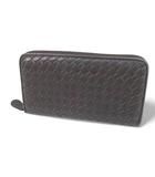 ボッテガヴェネタ BOTTEGA VENETA 長財布 ラウンドファスナー イントレチャート ブラウン 茶系 レザー イタリア製