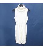 レベッカテイラー rebecca taylor ノースリーブ 膝上 ミニ ニットワンピース タイトワンピース ワンピース タートルネック 2 白系 ホワイト パール調 毛 ウール