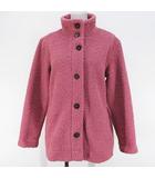 ランズエンド LANDS' END ボア フリース ジャケット M ピンク 無地 ボタン