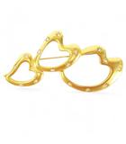  キーズ Keyes ブローチ ハート ヴィンテージ ゴールド系 ラインストーン アクセサリー