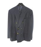 ブルックスブラザーズ BROOKS BROTHERS テーラード ジャケット ダブル 背抜き 紺系 ネイビー 毛 ウール 裏地 無地