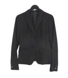 コムサイズム COMME CA ISM セットアップ パンツスーツ M 黒系 ブラック 無地 ステッチ ボタン ジップフライ 裏地 毛 ウール