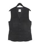 タトラス TATRAS MTA15S4344 ダウン ベスト ジャケット 2 黒系 ブラック 刺繍 スナップボタン 裏地 毛 ウール