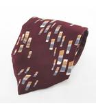 ランバン LANVIN シルク 絹 ネクタイ レギュラータイ ボルドー系 ワインレッド フランス製 総柄