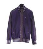 バーバリーブラックレーベル BURBERRY BLACK LABEL BMV87-113-38 長袖 ジャージ ジャケット 2 紫系 パープル ジップアップ ライン 切替 ロゴ 刺繍 リブ