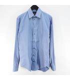 エンポリオアルマーニ EMPORIO ARMANI モダンフィット 長袖 シャツ ワイシャツ ドレスシャツ 38/15 青系 ブルー 総柄 ボタン