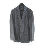 セオリー Theory セットアップ スーツ ストライプ柄 テーラード ジャケット ロングパンツ スラックス 背抜き ジップフライ 38 30 灰系 グレー 毛 ウール 裏地