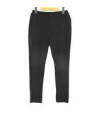 ホコモモラ JOCOMOMOLA ロング丈 スリムパンツ レギパン 40 黒系 ブラック 無地 ウエストゴム ボタン ストレッチ