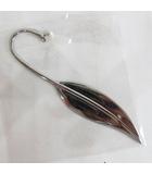 ミキモト MIKIMOTO インターナショナル リーフ型 ブックマーク パール シルバー系 ロゴ ステーショナリー 文房具