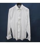 テッドベーカー TED BAKER 長袖 ワイシャツ ドレスシャツ 15.5 白系 ホワイト ダブルカフス 隠しボタンダウン ストレッチ 透け感