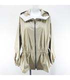 パシオーネ PASSIONE ジャケット パーカー 薄手 38 ベージュ系 日本製 ジップアップ 無地 ブルゾン