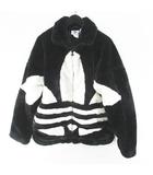 アディダスオリジナルス adidas originals ファートラックジャケット フリースジャケット M 黒系 ブラック ロゴ ジップアップ 裏地